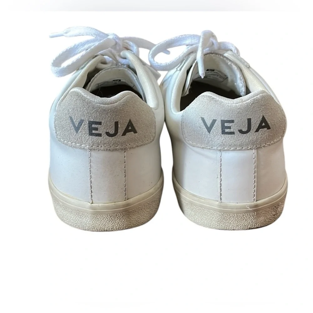 VEJA Esplar Leather V Logo Sneaker Tennis Shoes All White